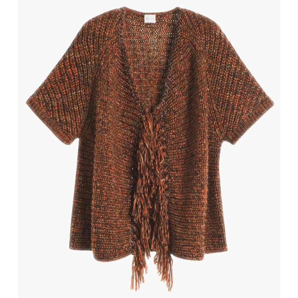 CHICO'S Wool Blend Knit Cardigan Size S Casual Classic Preppy Fall Cozy Modern